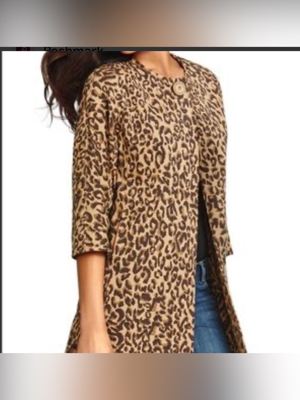 Carol Anderson Invitation Estate Cheetah Jacket Coat XS Mid Length One Button